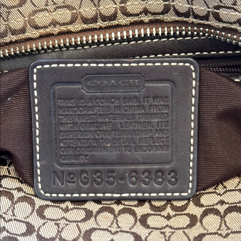 Coach Brown and Silver Tote with Structured Design - Picture 5 of 9